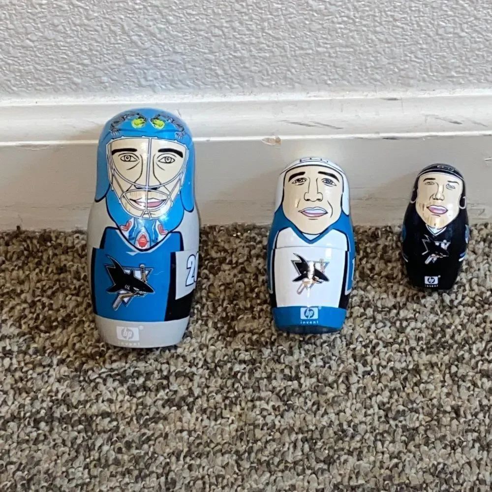VTA, San Jose HP Blue, Black & White Hockey Nesting Doll Wall Art